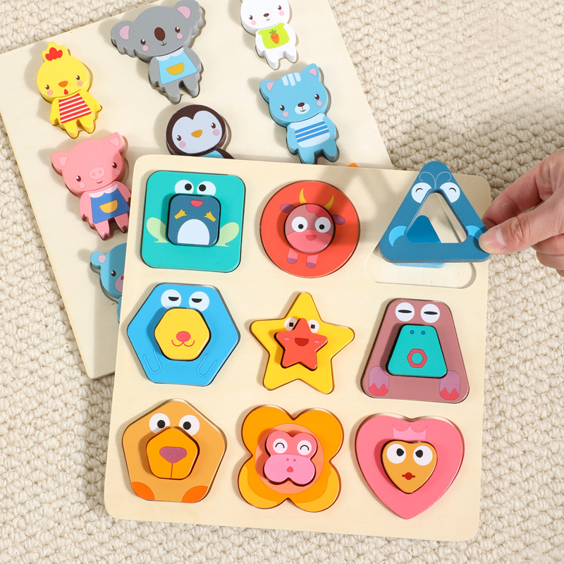 Montessori educación temprana juguetes educativos para niños Montessori rompecabezas educativo juguetes de madera rompecabezas a juego tablero de rompecabezas al por mayor