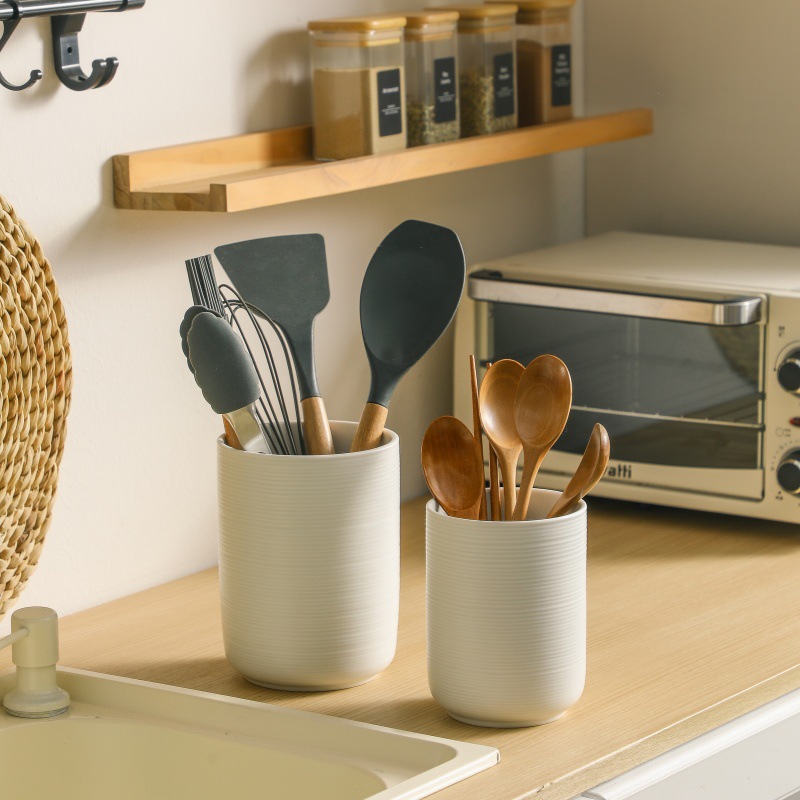 barril de cerámica simple dibujado para palillos de almacenamiento para utensilios de cocina domésticos barril de almacenamiento para palillos de almacenamiento para palillos de almacenamiento para palillos