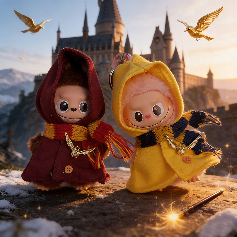 4Th Generation Mini Labubu Pendant Clothing Scarf Elf Cloak Set Heart Code Labubu Doll Clothes Cute 4Th Generation Mini Labubu Pendant Clothing Scarf Elf Cloak Set Heart Code Labubu Doll Clothes Cute