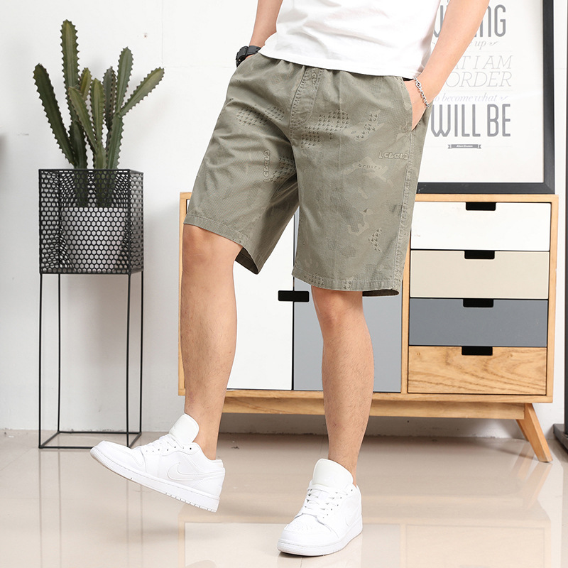 Summer New Style Men's Business Casual Elasticated Five-Quarter Pants for Middle-Aged Men, Large Size Cross-Border Workwear Shorts