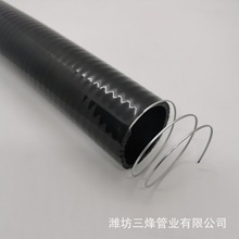 厂家批发PVC黑色防挠性钢丝软管 防青苔水管套线管矿用油污排水管