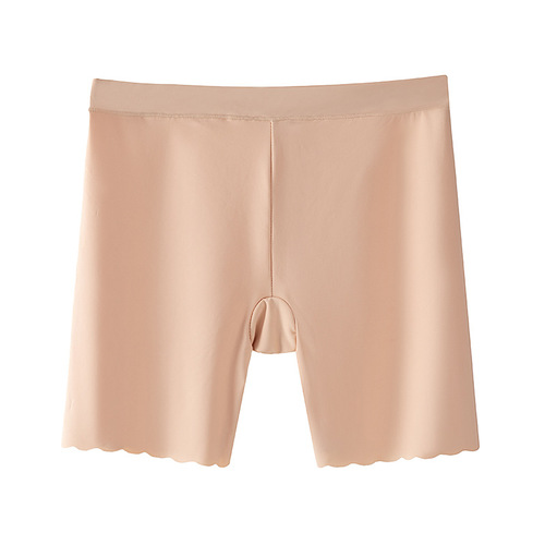 Women's Mid-High Waist Safety Pants Breathable Ice Silk Comfortable High Elastic Plus Size Seamless Summer Anti-Transparency Leggings
