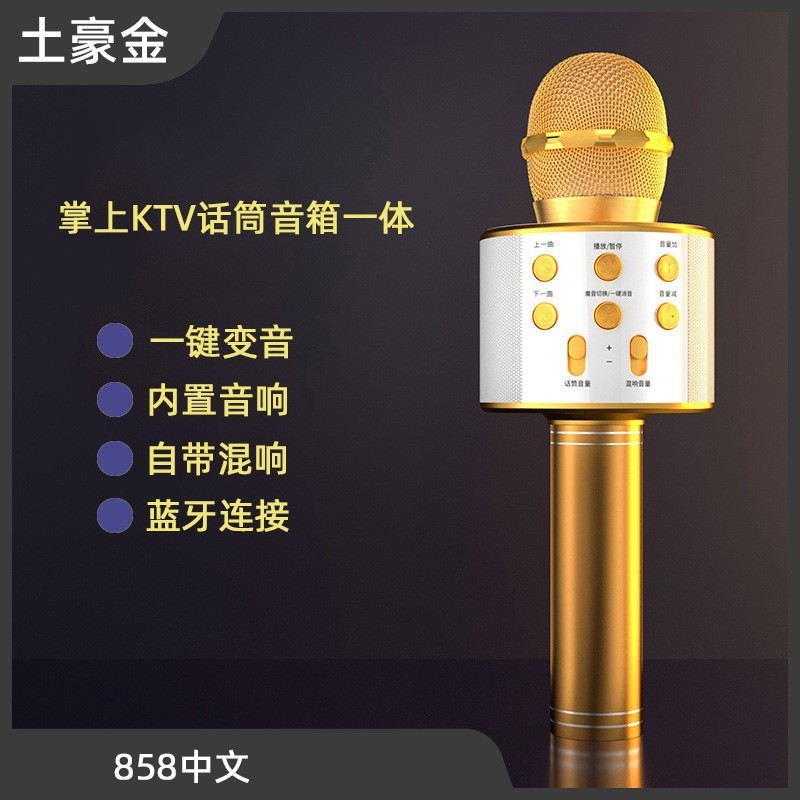 クロスボーダー貨物通WS-858マイク一体オーディオ携帯電話歌神器無線bluetoothマイク通用クロスボーダー|undefined