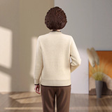 中老年女装秋冬一体绒高品质针织毛衣加绒加厚保暖舒适妈妈装上衣，女装针织衫/毛衣，妃慕昵服饰