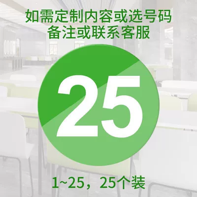 Warning sign: cafes, storage cabinets, numbered equipment - 88cm-diameter-8cm-green-with-white-text-1-25-pack-of-25