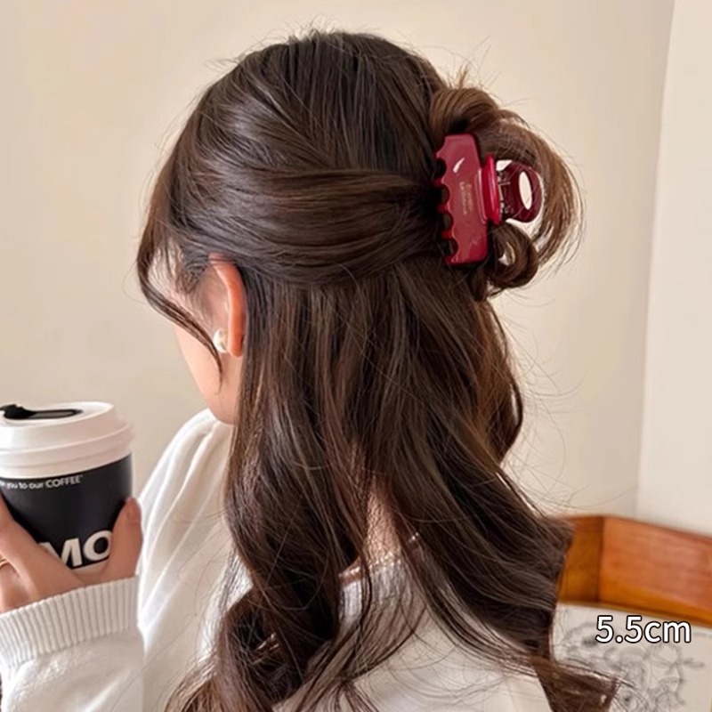 Anchor broche de agarre rojo broche de cabello de mujer temperamento de alta calidad broche de tiburón de tamaño grande después del otoño y el invierno broche de cabello de cabeza