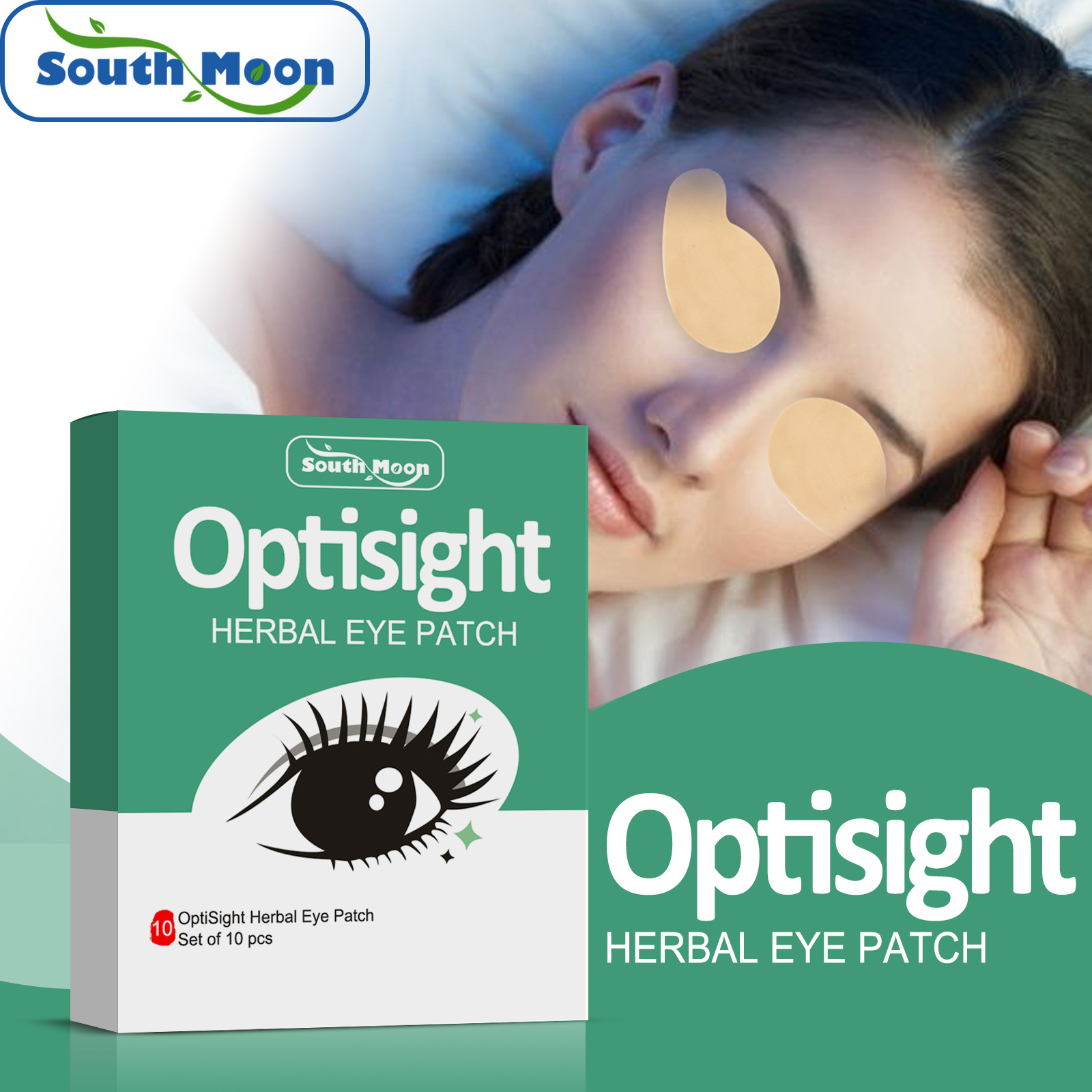 South Moon Mugwort Eye Protection Patch Student Vision Eye Protection Patch Relieves Overtired Eyes and Dry Eyes Cold Compress Patch_voghion.com
