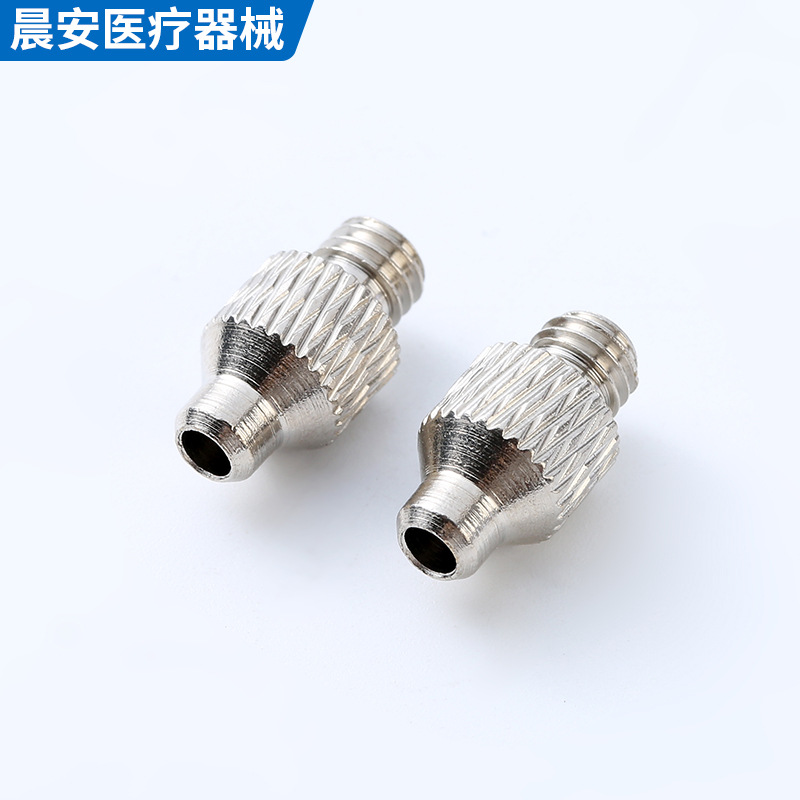 厂家供应拉花螺丝扣 粗针圆针头连接件气针螺母不锈钢螺母