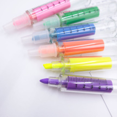 Creative marker syringe barrel shape highlighter primary school students learning marker pen syringe barrel highlighter wholesale