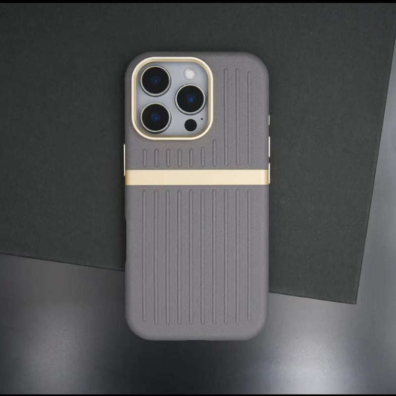 适用iPhone17PROMAX行李箱皮革瓦楞磁吸手机壳苹果16防摔保护套15|undefined