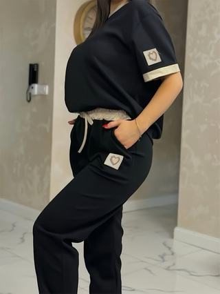 Damen Loungewear Set T-shirt Mit High-waist Hose Für Freizeit_voghion.com