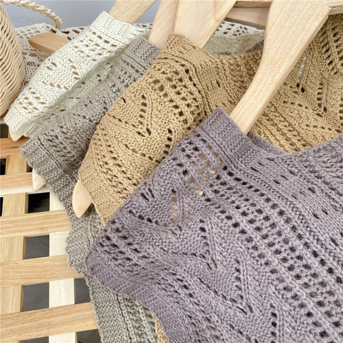 Spring and autumn knitted shawl with Internet celebrity shirt, small shoulder, summer skirt, cloak, fake collar, knotted scarf for women