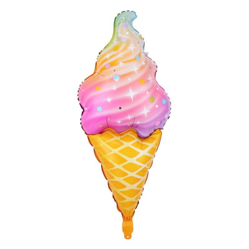Cono de helado caramelo especial en forma de globo de película de aluminio globo helado modelado fiesta decoración de verano papel de aluminio niños