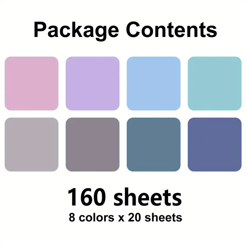 둥근 모서리 45*45 모란디 색상 20 페이지 * 8 색상