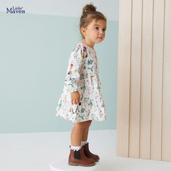 Little Maven Autumn Long-Sleeve Children's Dress for European and American Girls, Including Middle Childhood Girls' Dresses