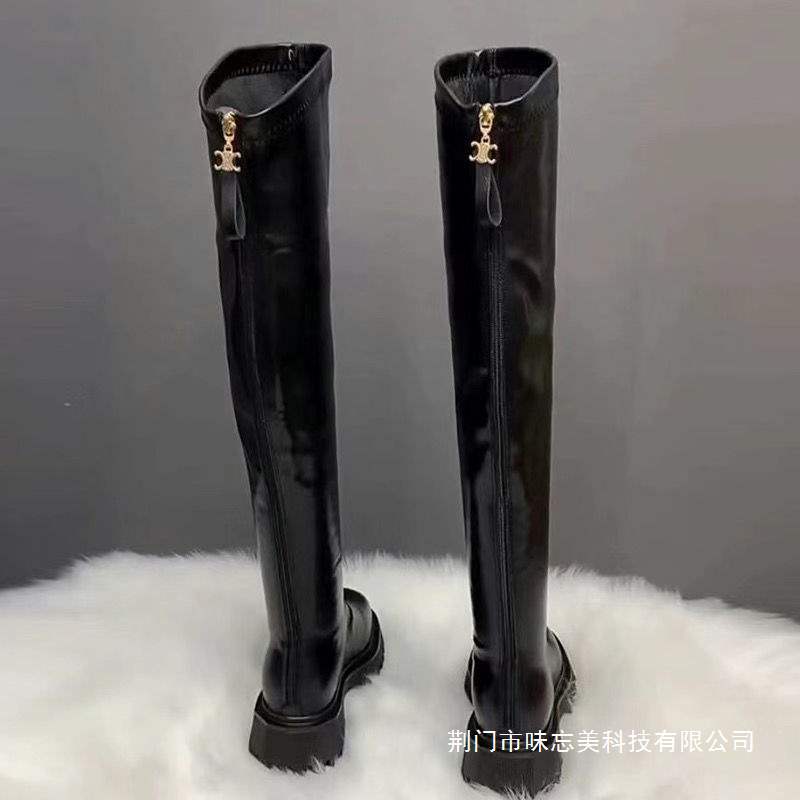 Versatile Knight Boots 2025 Autumn New Thick-Soled Slimming Over-The-Knee Flat High-Tube Martin Boots Versatile Knight Boots 2025 Autumn New Thick-Soled Slimming Over-The-Knee Flat High-Tube Martin Boots