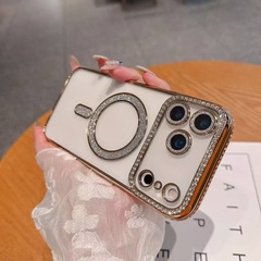边钻磁吸适用iPhone17PROMAX硅胶透明手机壳苹果16电镀带镜头膜15
