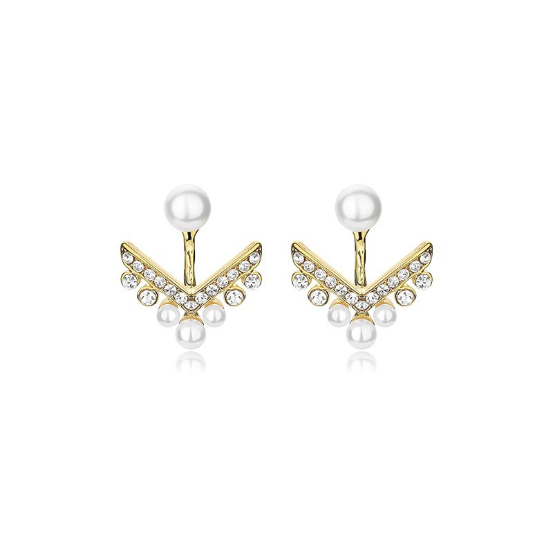 Серебряная нить из жемчуга, короткие серьги в форме сердца, образец silver 925, стиль Chanel, яркий броский стиль, интернет-знаменитость