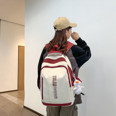 女子中学生・高校生向けワイドショルダーストラップランドセル、大容量トレンドブランドリュック、メンズ軽量シンプル大学生リュック