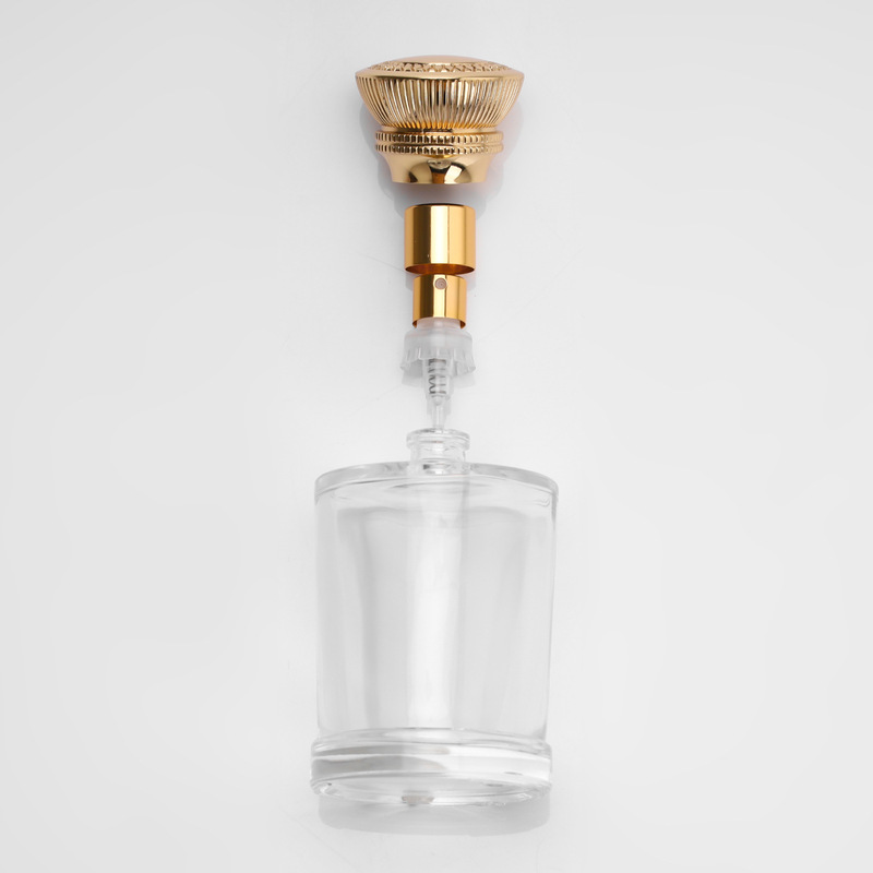 香水詰め替えボトル バヨネット香水ボトル 100ml 透明連続プレススプレーボトル 円筒形ガラス香水ボトル|undefined