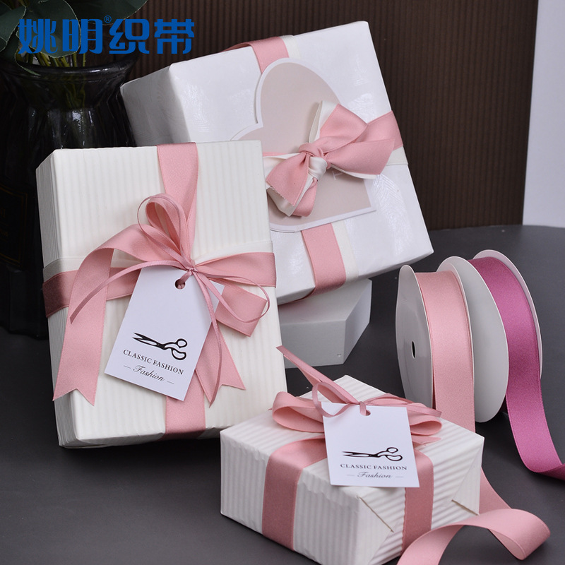 Cinta mate de doble cara cinta de algodón de poliéster 2,5 cm de ancho material de arco regalo embalaje hecho a mano cinta de algodón de poliéster engrosada