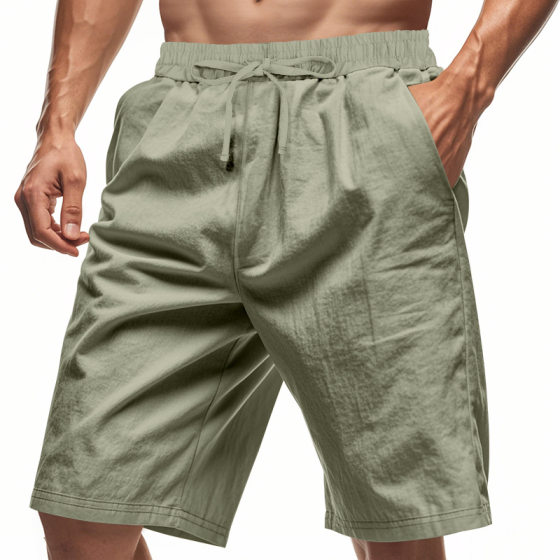 Cross-border 2025 American Summer Men's Shorts Amazon Linen Thin Beach Casual Loose Shorts for Men