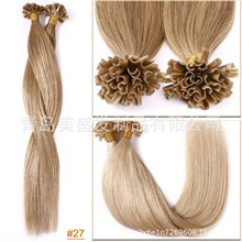 指甲发接发发把微型无痕假发束女士U型#27自然长直真人发现货批发
