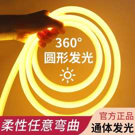 柔性led霓虹灯带220V圆形360度户外防水广告工程外墙亮化线型灯条