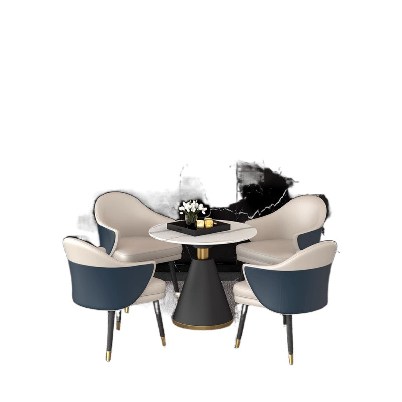 Hotel de lujo ligero mesa de negociación de alta calidad combinación de mesa redonda pequeña mesa de recepción de invitados celebridades en línea mesa de negociación de negocios