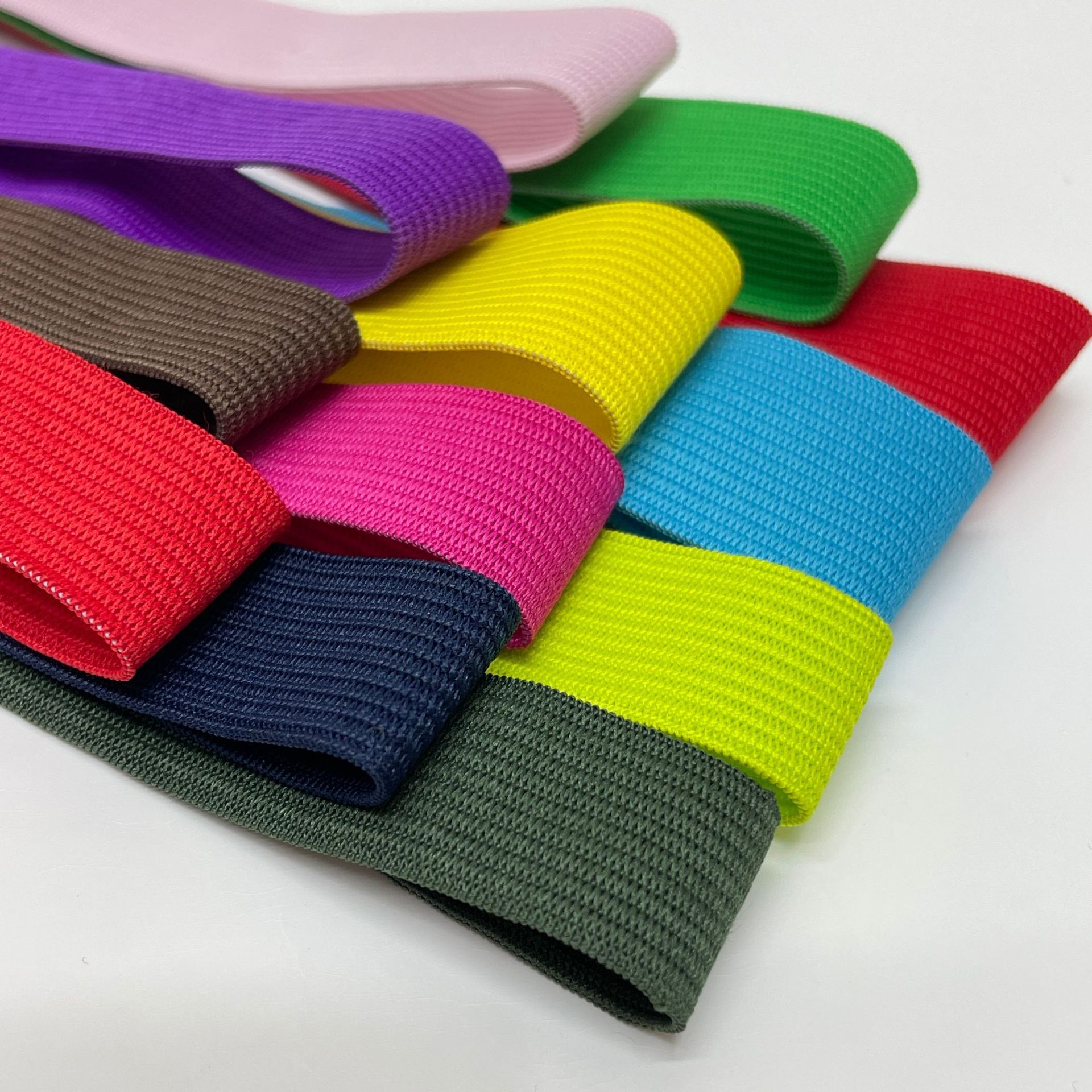 168 color 22mm poliéster color ganchillo bordes bordes elásticos de punto 7 puntos gancho borde elástico accesorios de ropa bolsa