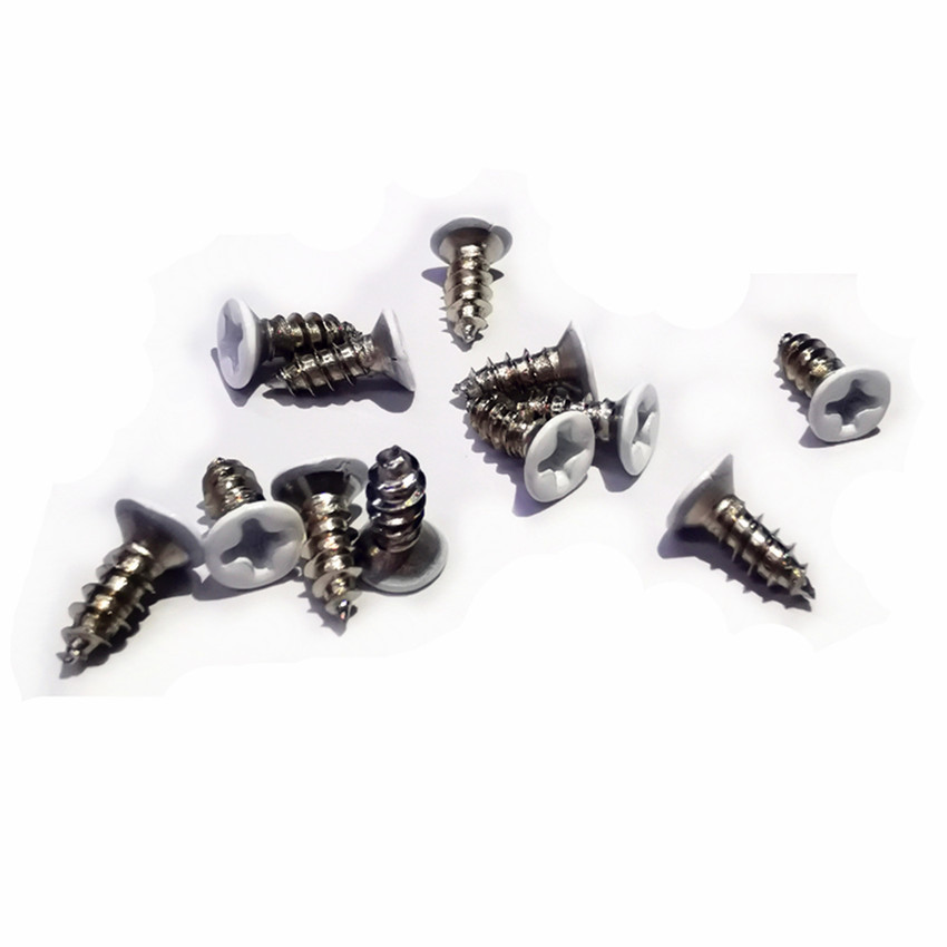 KA3*6加硬镀镍白色头十字沉头尖尾螺丝白色烤漆螺丝外观装饰螺钉