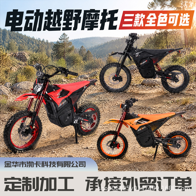 越野电动摩托车 大功率电机长续航电池 前后叠刹两轮户外骑行