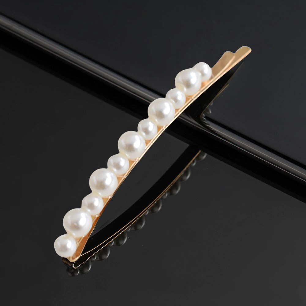 handmade Pearl Hair Clip, Woven Bow Design, 9 cm, Korean Simple Elegant