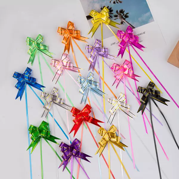 Postage factory direct supply 18 Christmas gift packaging bow hand flower Phnom Penh 1.6*33cm multi-color multi-pattern