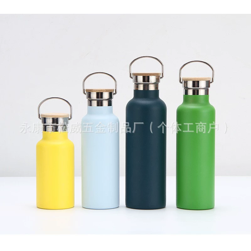 Трансграничная спортивная бутылка для воды из нержавеющей стали 304 в американском стиле с широким горлышком, двухслойная вакуумная изолированная чашка, портативный походный чайник для активного отдыха на природе