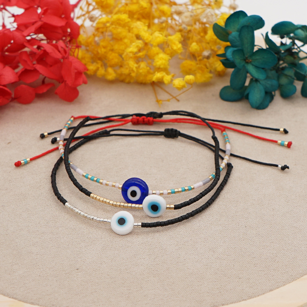 Pulsera De Pareja Con Cuentas Lucky Eyes De Vidrio Bohemio Simple display picture 1