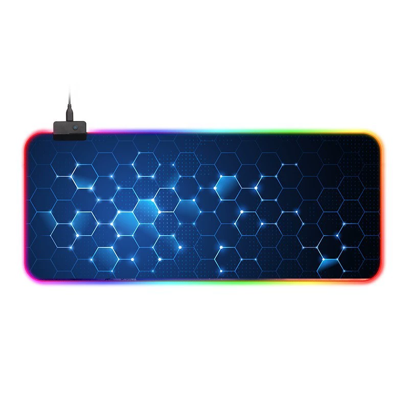 Большой RGB коврик для мыши и стола, 350×250×3 мм или 800×300×4 мм, противоскользящее резиновое основание