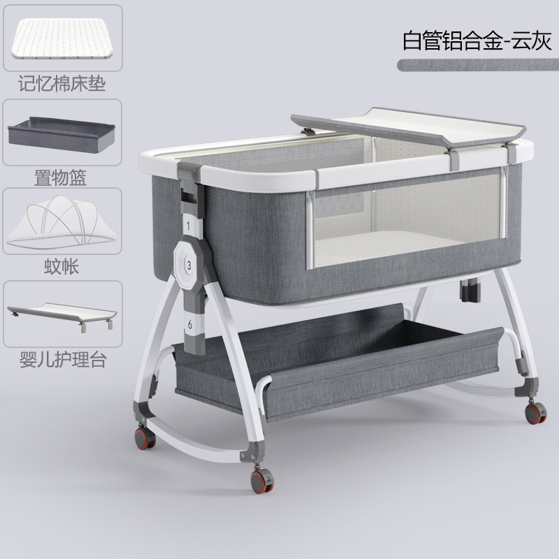Venta al por mayor cuna recién nacido cama costura cama grande bebé cama para niños cama bb cuna cama multifuncional móvil plegable