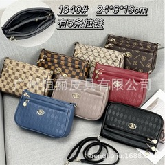 Hengli Factory 新しいレディースバッグ PU ソフトレザーファッションママバッグ中年女性のバッグシングルショルダークロスボディバッグ多層財布