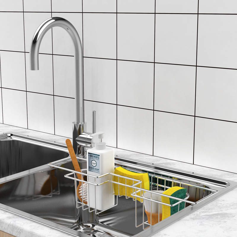 Ou runzhe fregadero de acero inoxidable estante de drenaje fregadero de la cocina cesta de drenaje de almacenamiento multifuncional tazón de almacenamiento plato estante de filtro de agua