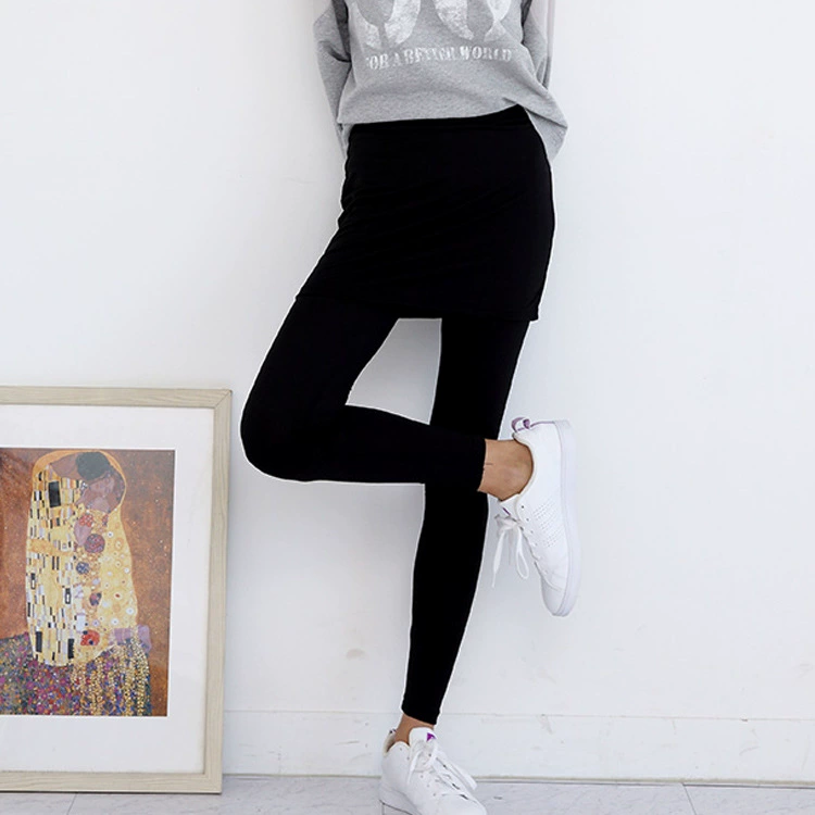 Юбка-брючная юбка 200 кг, поддельные леггинсы из двух частей, Йога, Женские Модальные ощущения с высокой талией, плюс поколение размеров