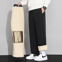 石墨烯羊羔绒裤子男士冬季2025新款加绒加厚棉裤冲锋运动休闲长裤