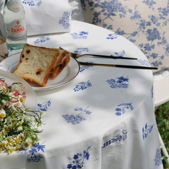 BG54批發法式田園清新刺繡全棉桌布荷葉邊甜品野餐派對茶几花園輕