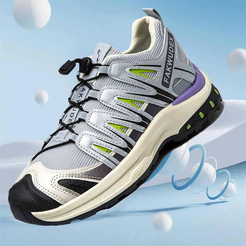 Спортивная обувь мужская новая сетчатая лапша дышащая толстая подошва пап обувь трансграничный тренд мужская обувь легкая нескользкая наружная походная обувь