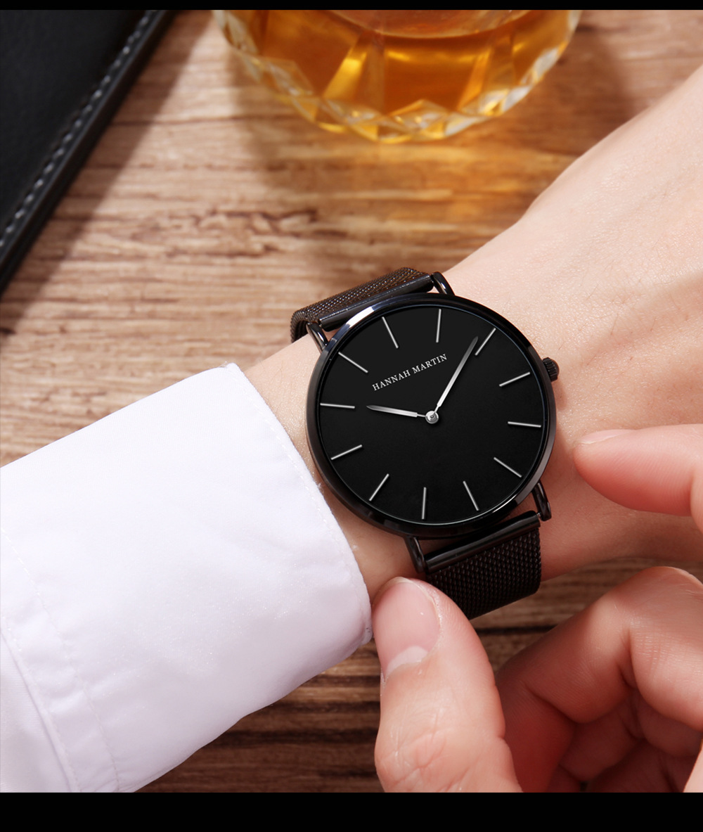 Montre étanche en maille d'acier de précision DW, Simple et Ultra fine, avec montre à Quartz, populaire pour hommes_voghion.com