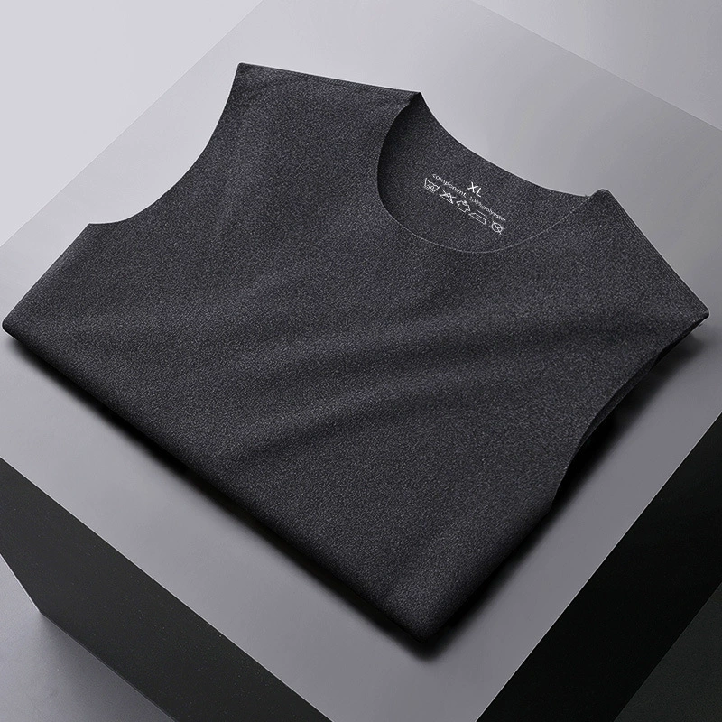 Термобелье Мужская Базовая рубашка Бархатная бесшовная внутренняя одежда с подогревом Базовый жилет на флисовой подкладке Зимний жилет Топ