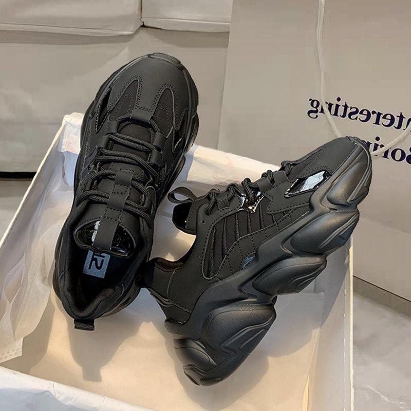 Women Chunky Sneakers 2021 Female Black