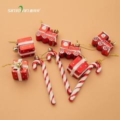 クリスマス装飾品白赤色絵異形ボールキャンディー杖列車ギフトバッグクリスマスツリーボール掛け飾り道具セット