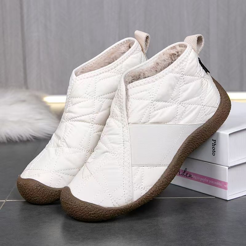 2025 invierno nuevos zapatos de algodón de mujer con veludo grueso botas de nieve de cilindro alto calentamiento cómodo zapatos de algodón de madre zapatos de mujer