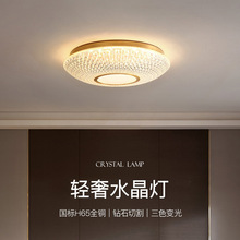 2022全銅輕奢吸頂燈現代簡約圓形創意卧室燈美式天貓精靈智能燈具
